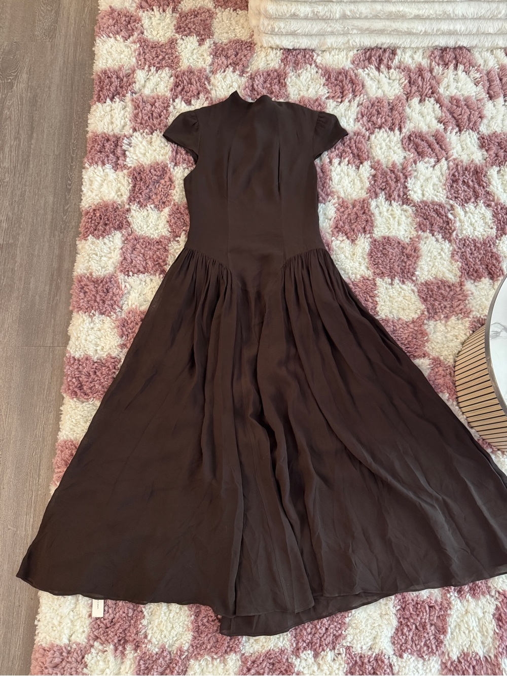 Reformation Maven Midi Dress with Cap Sleeves Color Mole